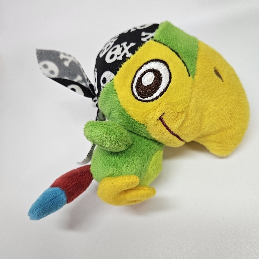 Disney Jake & Neverland Pirates Skully Parrot 4.5" Plush Toy Green Bird